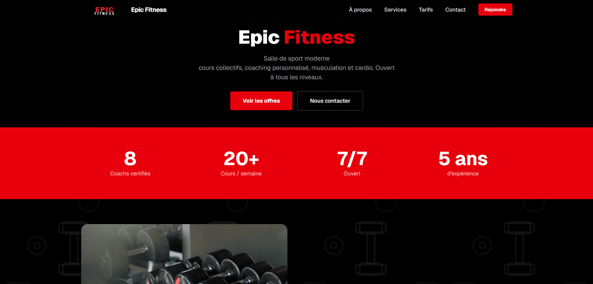 Aperçu du concept Visiotec Epic Fitness